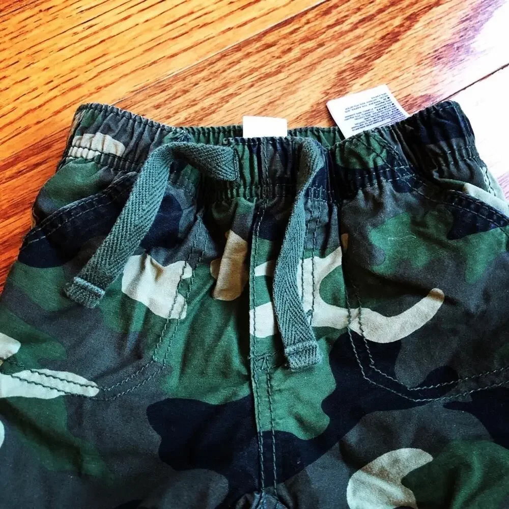Old Navy Camo Green Jersey Lined Casual Pants Baby Boy Size  3-6 Months